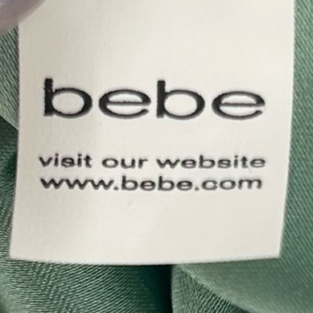 BEBE Size 6 Light Green Fully Lined Tiered Ruffled Floral Dress EUC - Picture 9 of 11